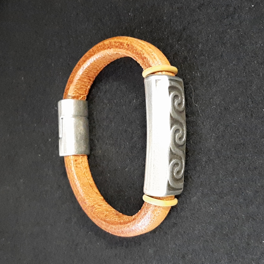 KC Haus Leather & Silver 7½" Bracelet Men's / Women's